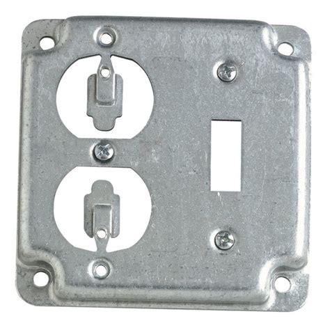 2-gang metal electrical box cover|metal junction box with cover.